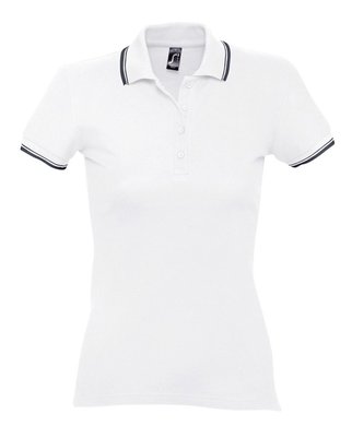 Рубашка поло женская Practice Women 270, белая с темно-синим, арт. 6084.60
