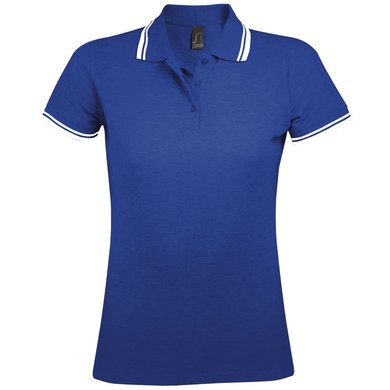 Рубашка поло женская PASADENA WOMEN 200, ярко-синяя с белым, арт. 5852.46