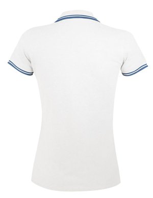 Рубашка поло женская PASADENA WOMEN 200, белая с голубым, арт. 5852.67