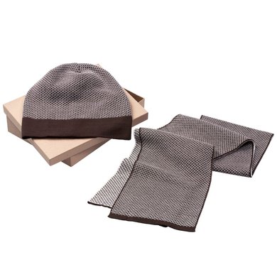 Набор Urban: шарф и шапка, коричнево-белый, арт. 6775.59 - 541 руб. в 4kraski.ru