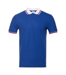 Рубашка поло мужская StanRussian 185 (04RUS), синяя с белым