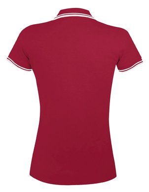 Рубашка поло женская PASADENA WOMEN 200, красная с белым , арт. 5852.58 - купить в 4kraski.ru