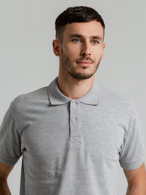Рубашка поло мужская Virma Premium, серый меланж, арт. 11145.11