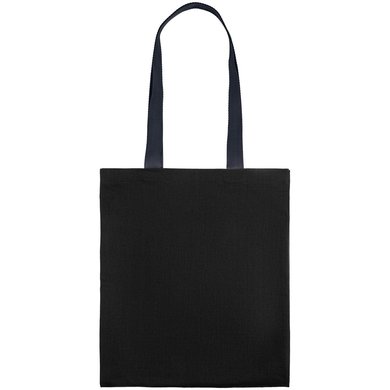Холщовая сумка BrighTone, черная с темно-синими ручками, арт. 10766.34 - 527 руб. в 4kraski.ru
