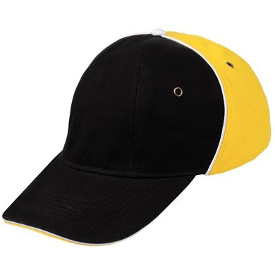 Бейсболка Unit Smart, черная со светло-желтым, арт. 4758.37